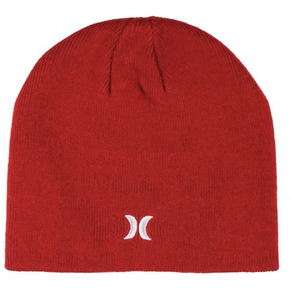 Hurley Adult Icon Staples Beanie Hat One Size Red Logo Knit NWT - Picture 1 of 4